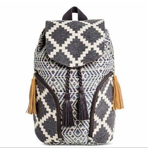 Festival Tribal Backpack / Handbag -Gray Geometric